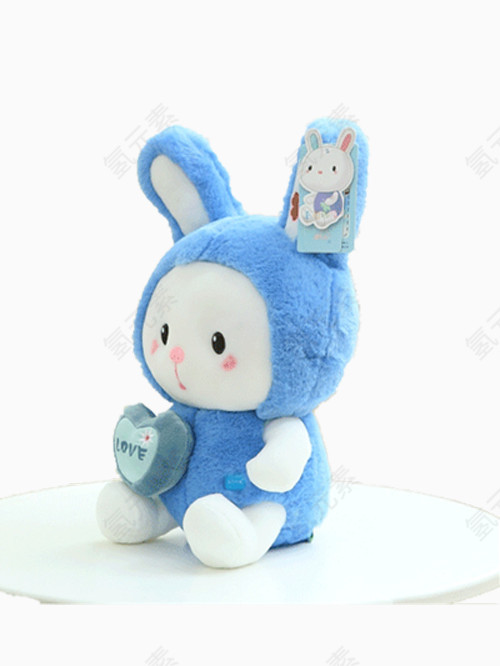 蓝白小兔子公仔