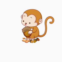 小猴子吃东西