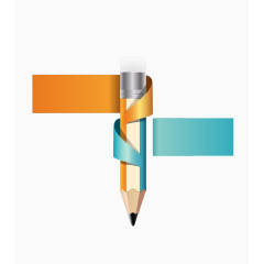 铅笔与色块图案