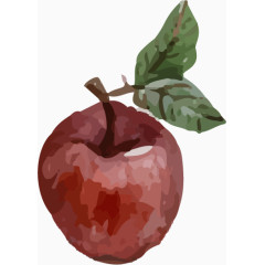 矢量手绘红苹果