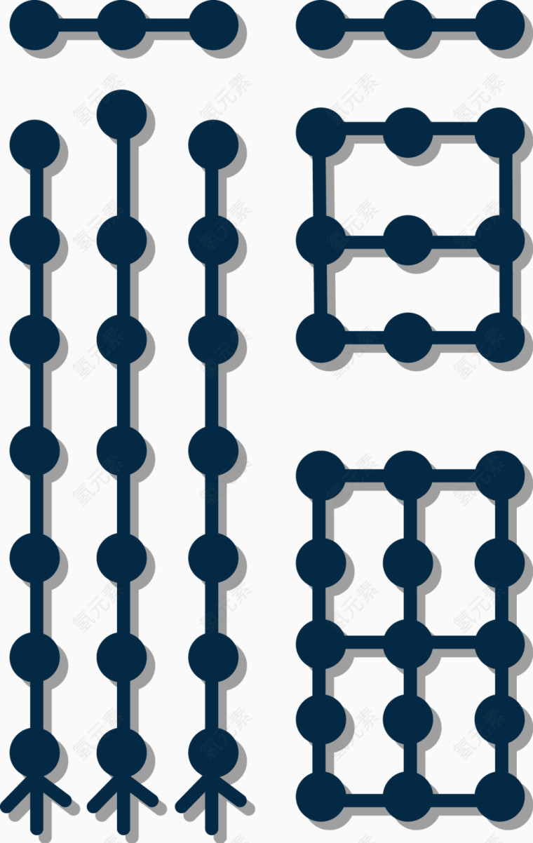 点线创意福字矢量图