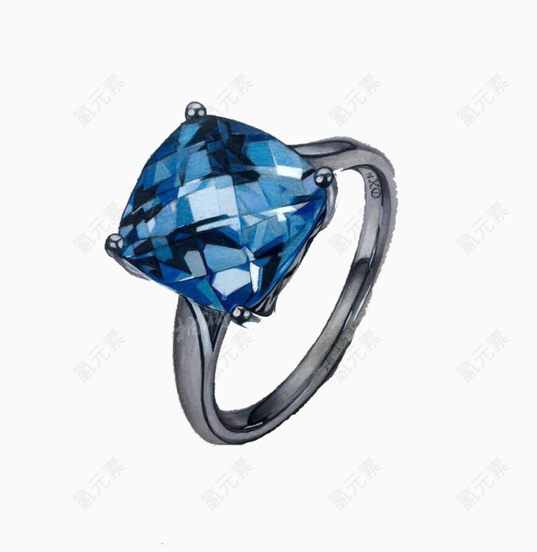 2017蓝色钻石戒指
