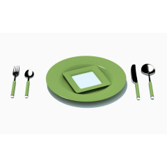 暗绿色餐具
