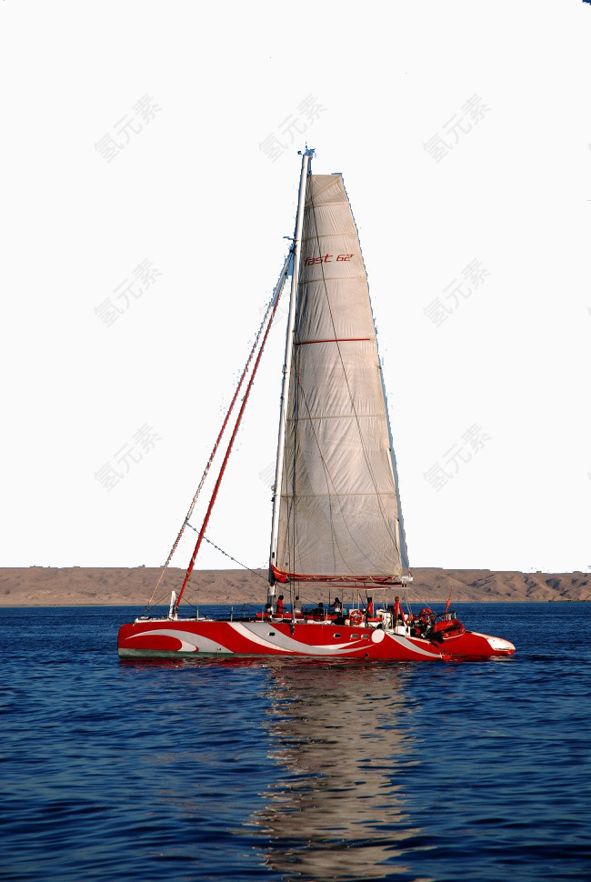 大型红色帆船