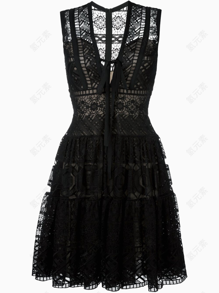 黑色简洁蕾丝连衣裙