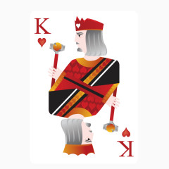 矢量扑克花色红色十三纸牌