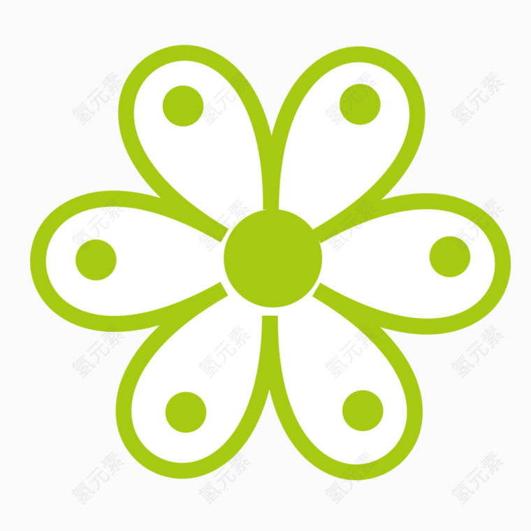 绿色素描花瓣图案