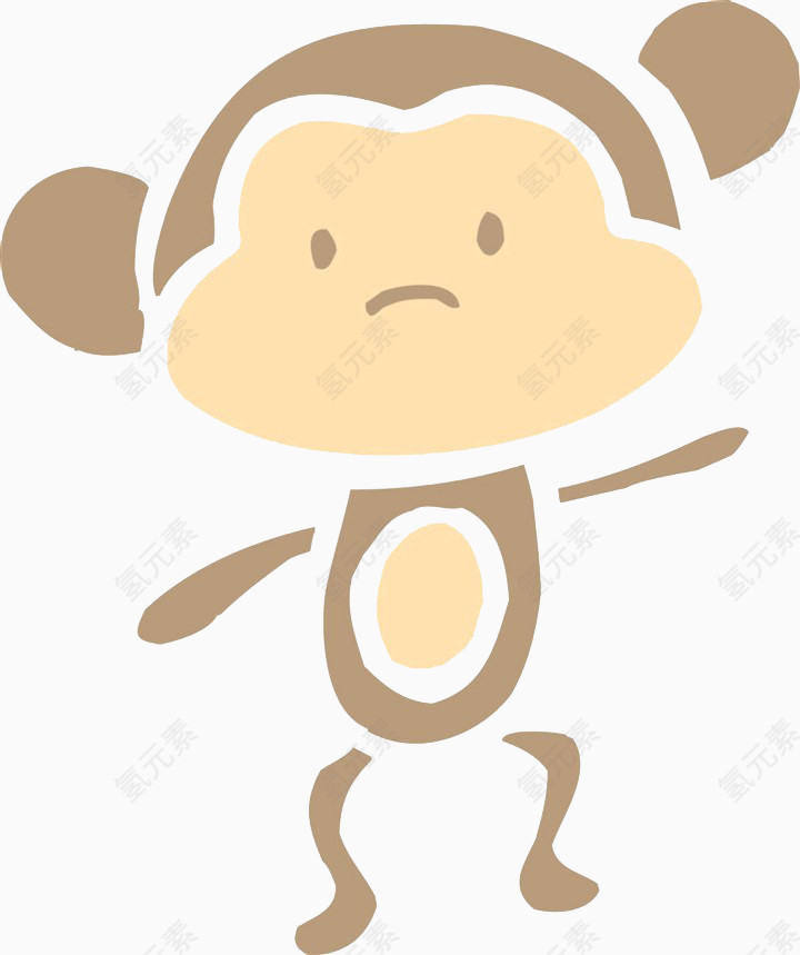可爱卡通棕色猴子