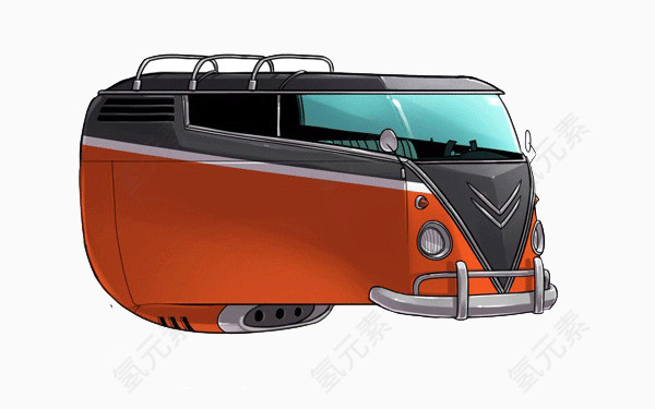 橙色悬浮汽车模型