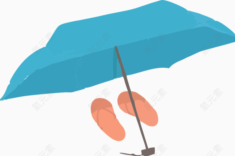 雨伞与人字拖