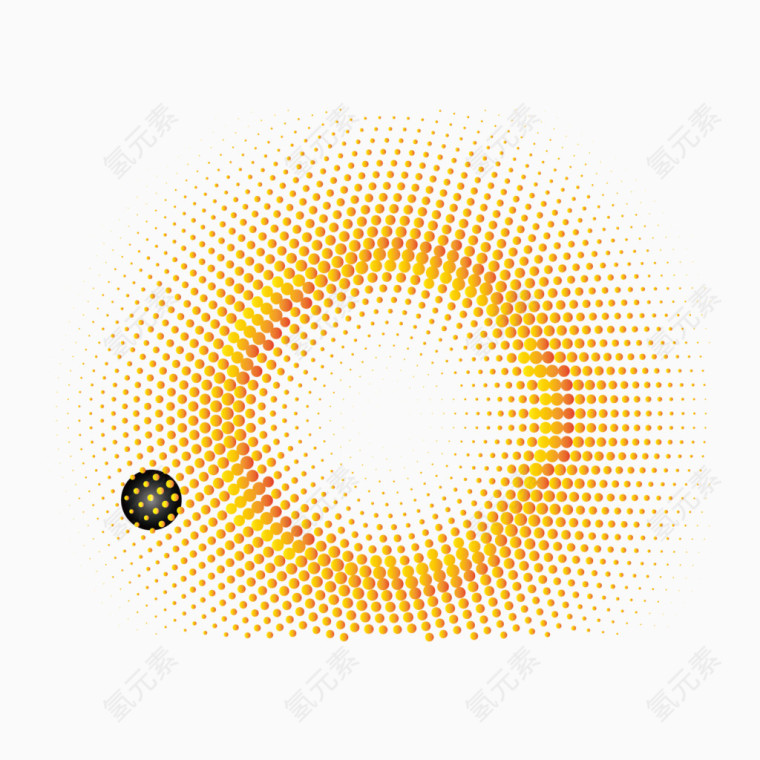 矢量黄色光点装饰图案