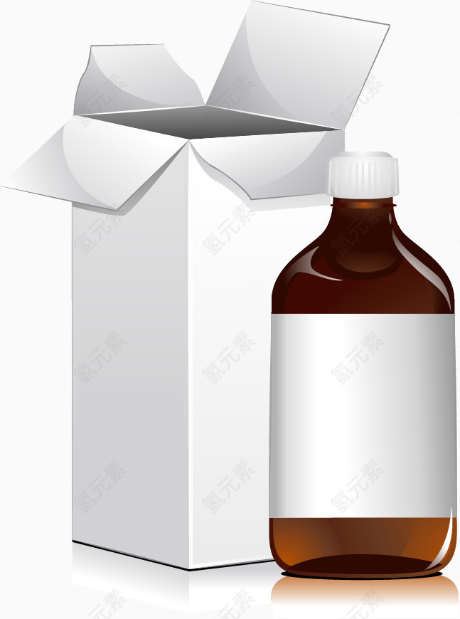 矢量手绘农药瓶和包装盒