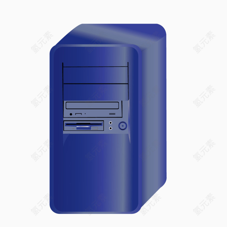 蓝色质感立体电脑机箱