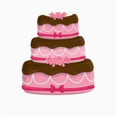 三层蝴蝶结巧克力蛋糕