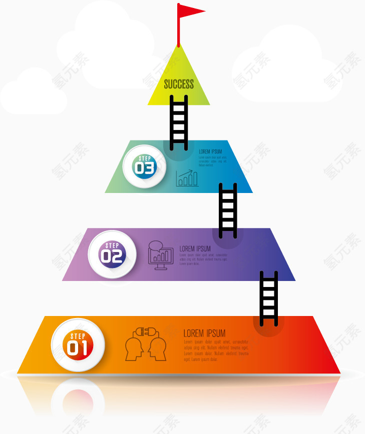 矢量金字塔图表