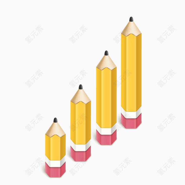 黄色层次感矢量铅笔