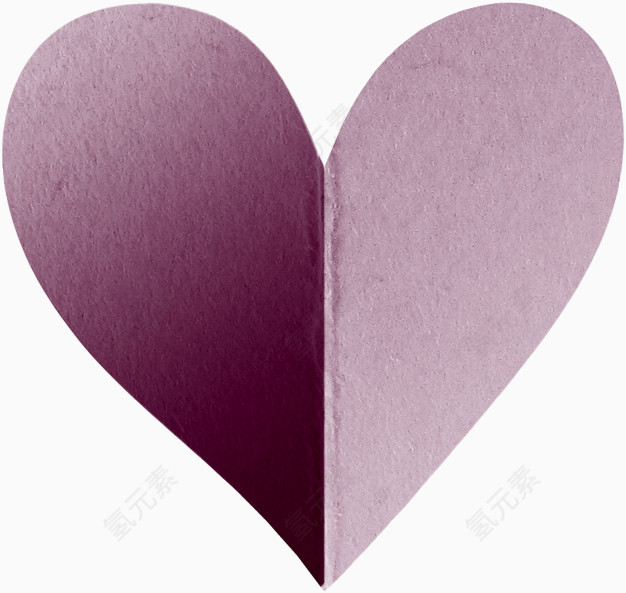 紫色剪纸桃心