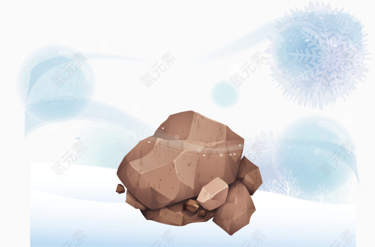 石头大雪雪花石头素材