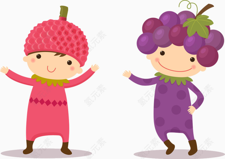矢量紫色水果儿童