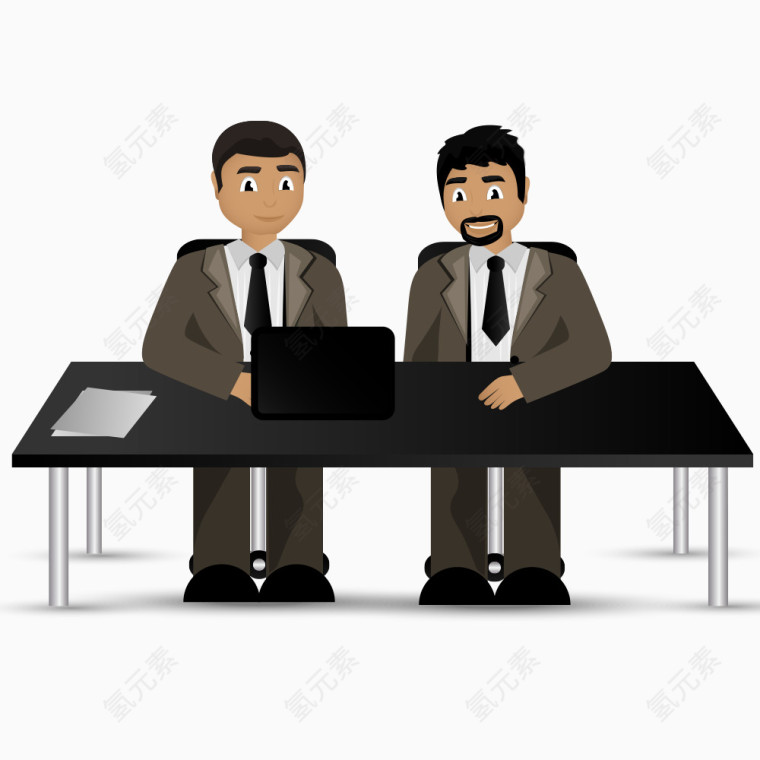 两个商务男同志玩电脑