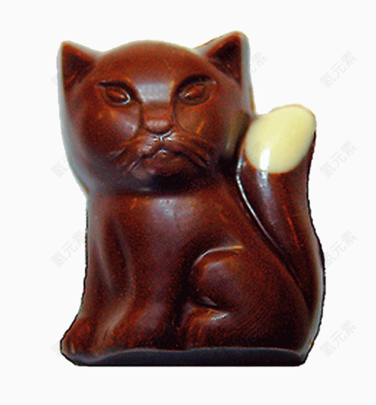 棕色猫咪雕塑