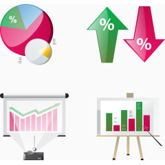 业务分析比例图标矢量图