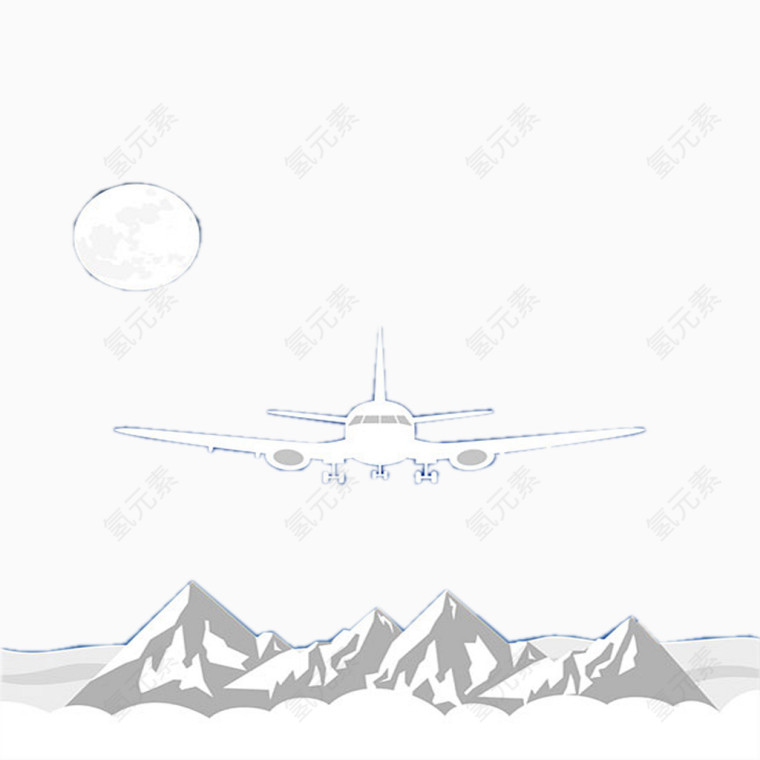 飞跃雪山的飞机