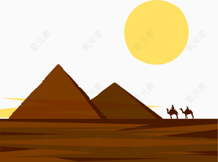 沙漠日落黄昏图