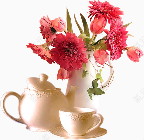 花朵茶品素材免抠图片
