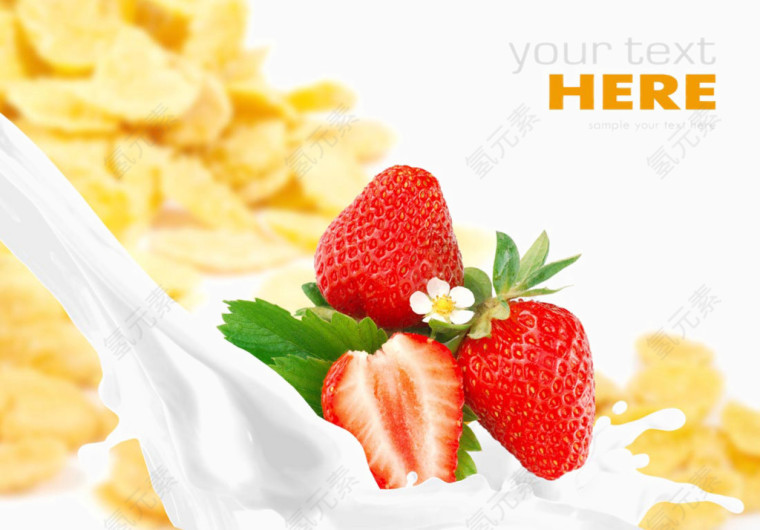 创意草莓奶油广告素材