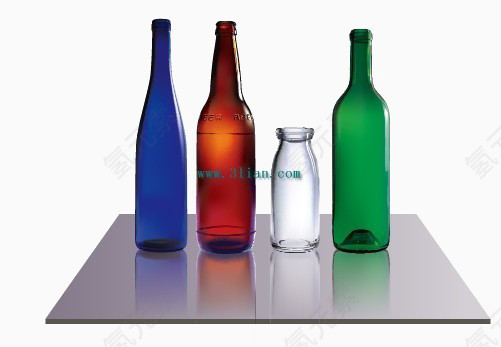 彩色的质感玻璃瓶