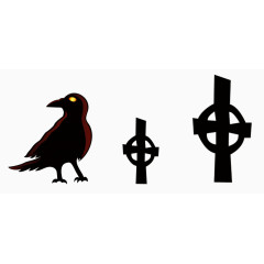 黑色乌鸦十字架