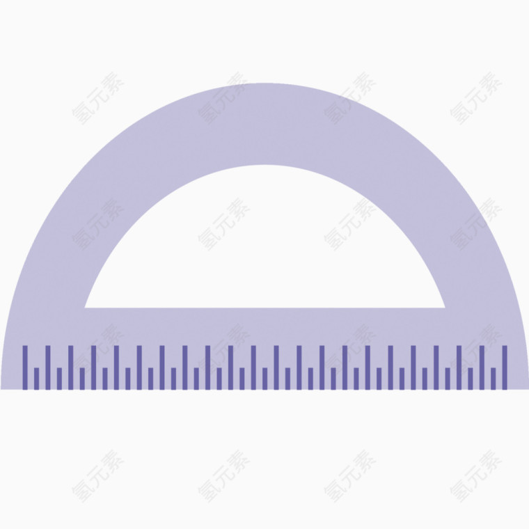 矢量半圆尺学习用品素材
