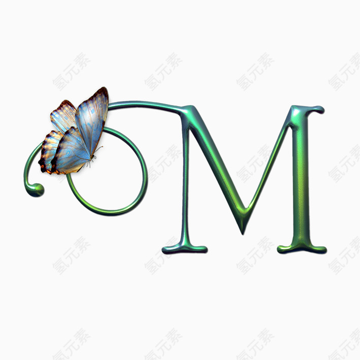 蝴蝶英文字母M