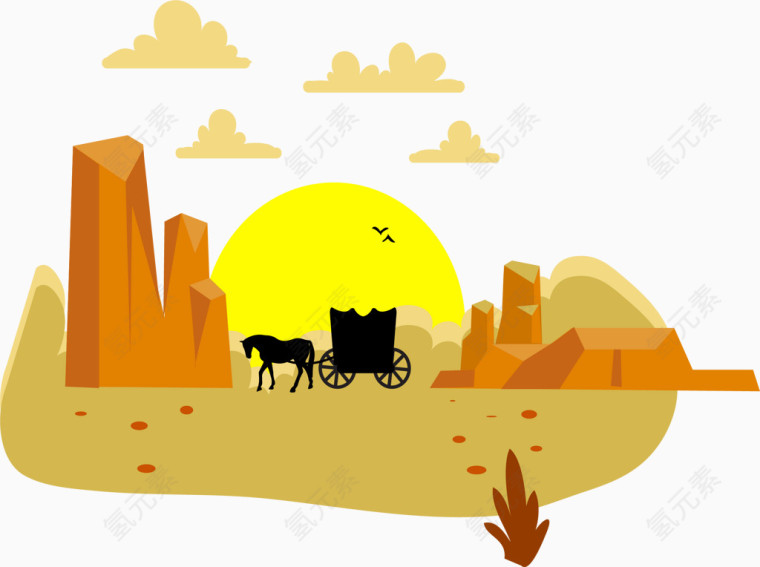 沙漠上的马车