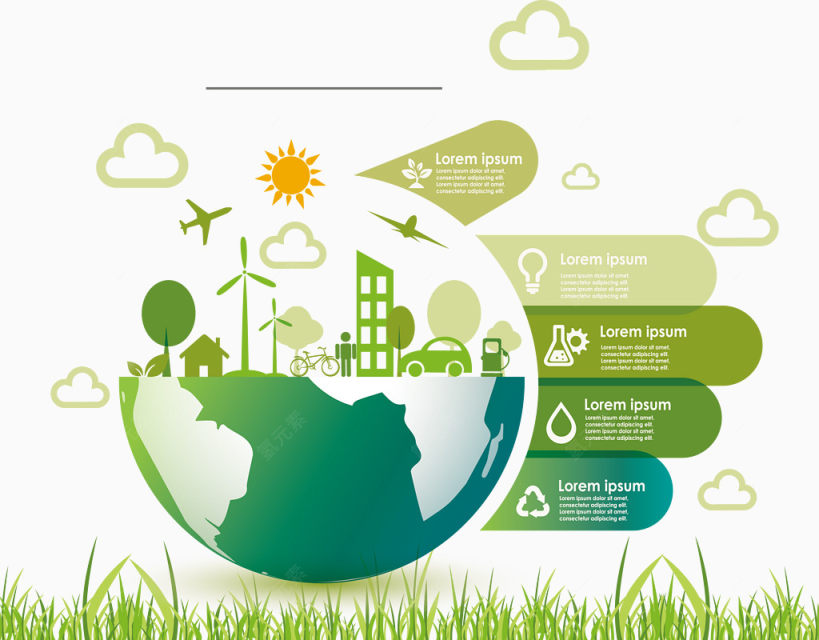 信息分类 商务 ppt 绿色 地球 能源  矢量图下载