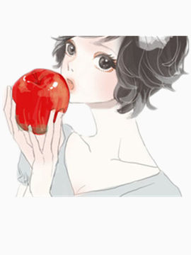 手绘苹果女孩