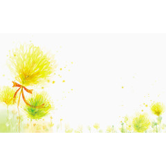 水墨丝带花朵背景图