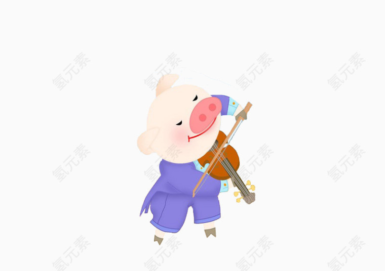 拉小提琴的小猪