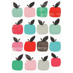 各种颜色形状的苹果