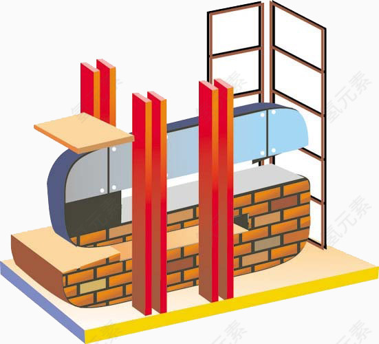 彩色金融房屋建筑