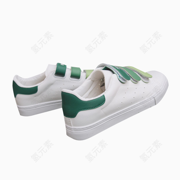 绿色魔术贴运动鞋实物素材