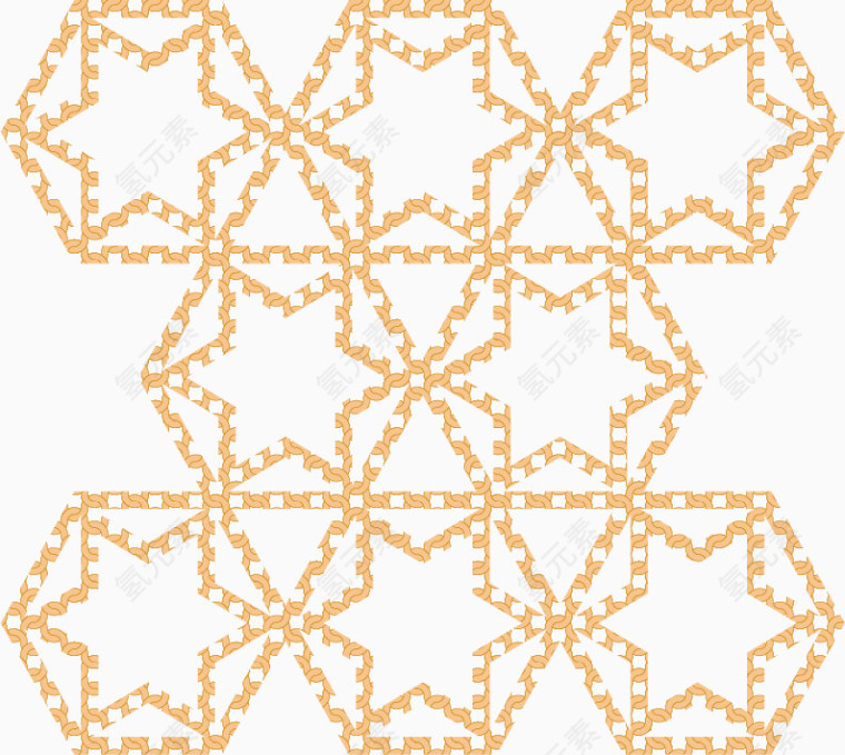 针织花纹六角星拼图