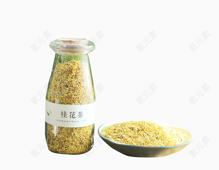 小瓶装的桂花茶素材