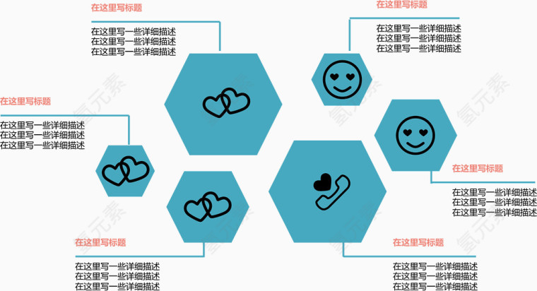 六边形不规则并列关系图