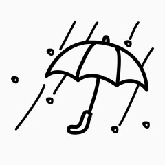 水墨雨伞的水滴