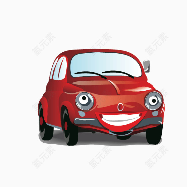 卡通 汽车 红色 表情 汽车总动员 矢量图 手绘