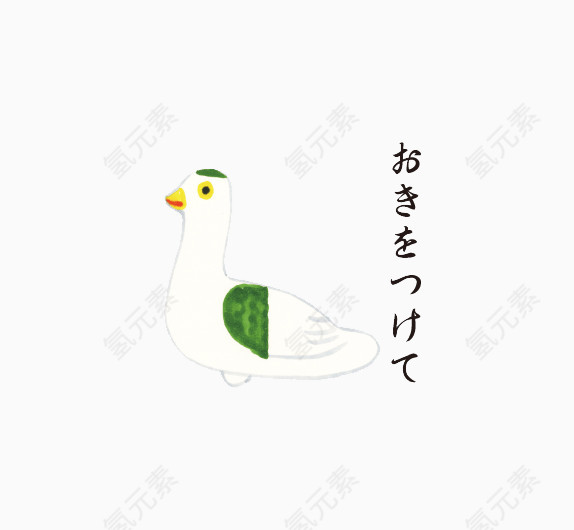 日式传统吉祥物巢鸭
