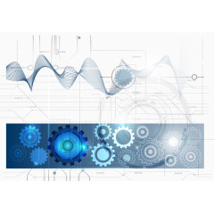 矢量齿轮与商务科技元素素材