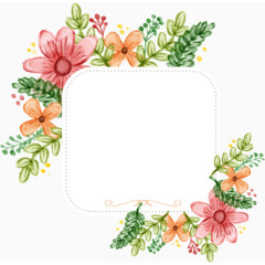 矢量植物花卉装饰文本框